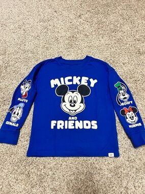 NWOT Gap Disney Mickey and Friends Blue Long Sleeve Kids Shirt